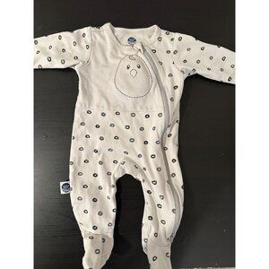 Nested Bean Footie PJ - light gray with dots